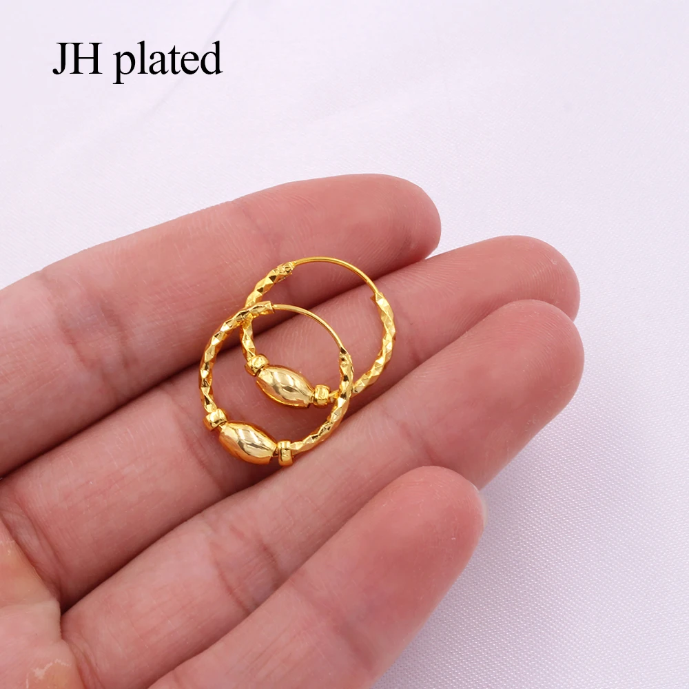 Earrings Earings Saudi Arabia 24k Gold Color Hoop For Women/girls