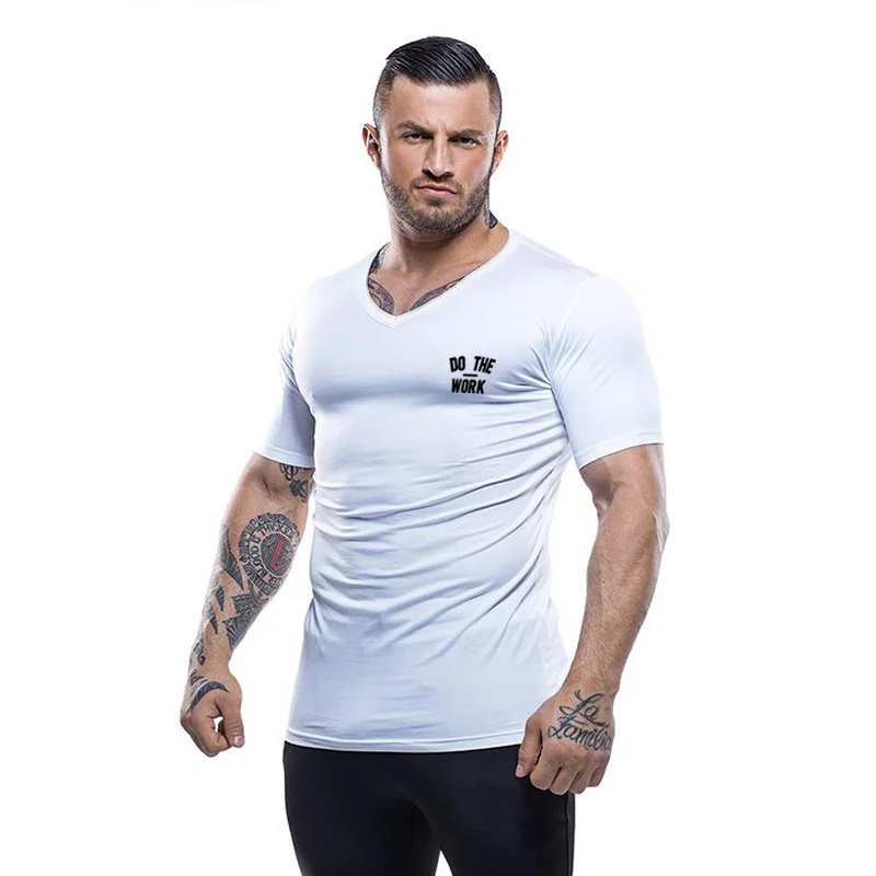 

2021 Mens Casual Clothing Brand Comfortable Fitness Fashion Short Sleeve Tshirt Trend Sport Running V-neck T Shirts