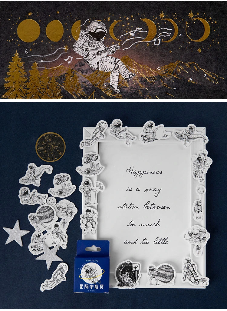 45 листов звезда астронавт пуля журнал декоративные наклейки Набор Скрапбукинг DIY палочка этикетка дневник канцелярские принадлежности