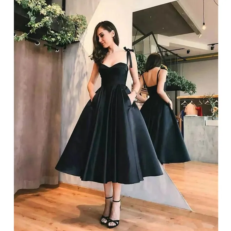 

Black Fashion Communion Dresses Evening Dress Prom Party Robe De Soiree Longue Formal Dress Simple Robe De Soiree
