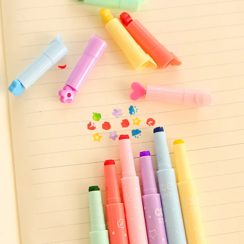 Водная печать шаблон текстовый маркер студенческая школа цветной маркер живопись ручка ребенок многоцветный Флуоресцентные Ручки K1323 K