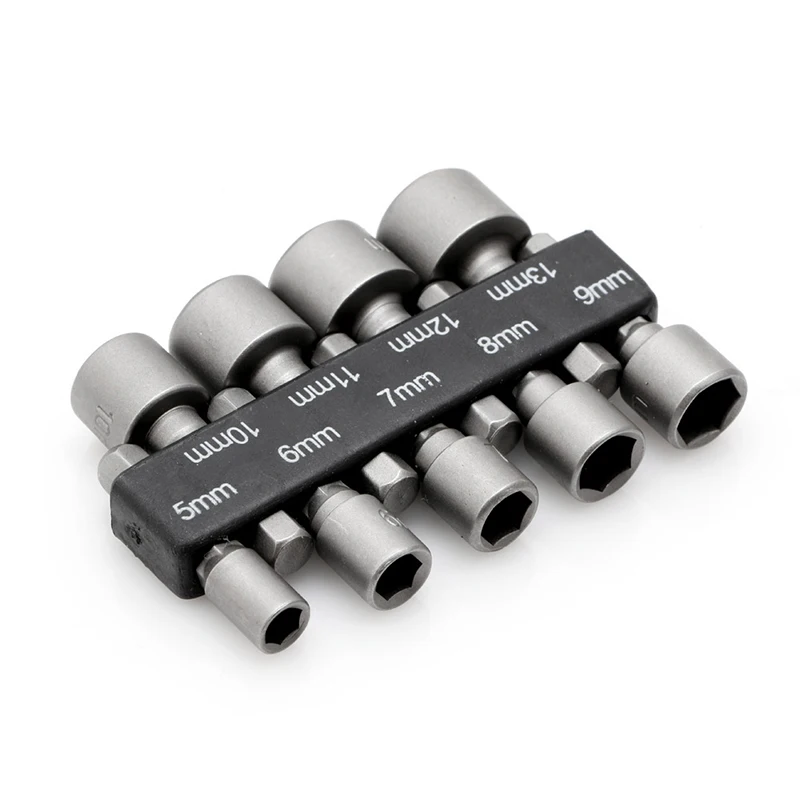 

9pcs 5-13mm Power Nut Driver Drill Bit 1/4" Hex Shank Metric Socket Wrench Screw