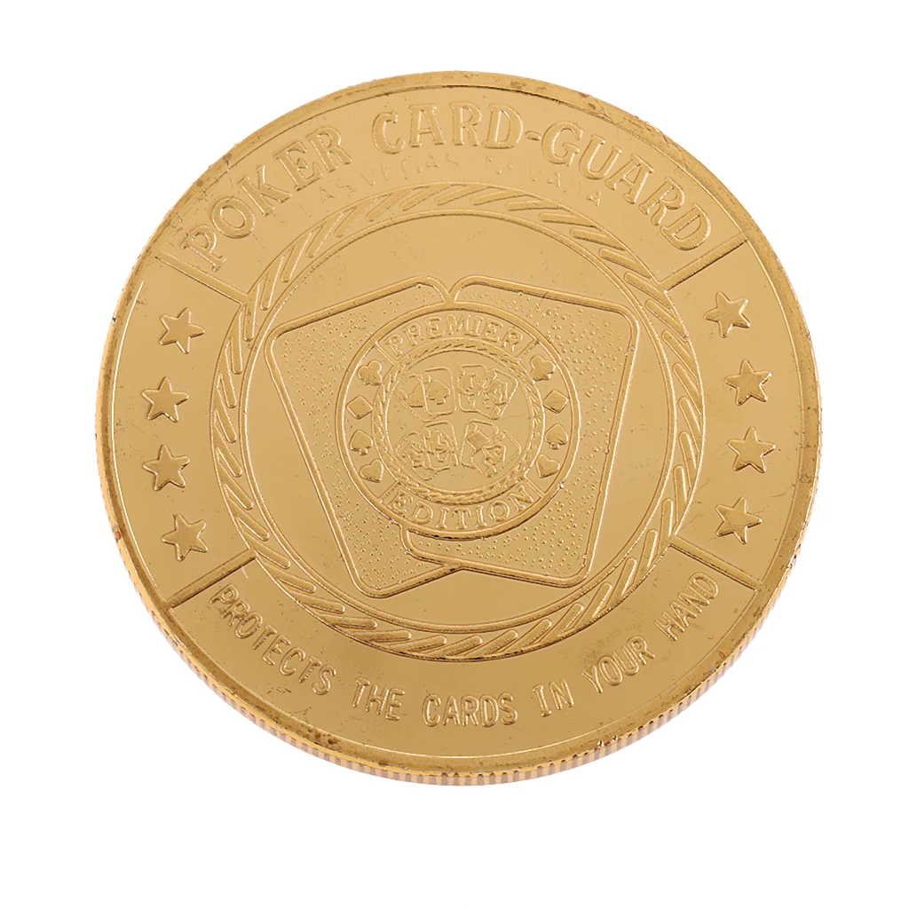 Metal Chips Commemorative Coin Gold Plated Metal Poker Card Guard Protect