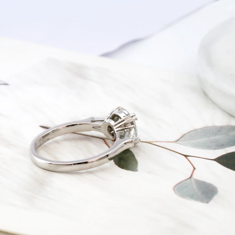 AEAW двойной Claw1.0ct 6,5 мм круглый разрез 10 к 14 к белого золота желтого золота Moissanite кольцо Оригинальное ослепительное женское ювелирное изделие
