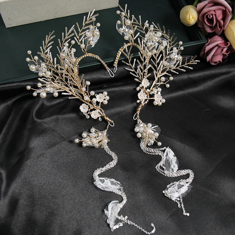 

Pearl Flower Crystal Headband Hair Vine Hairband Tiara For Bride Women Wedding Hair Accessroies Bridal Hair Jewelry Ornaments