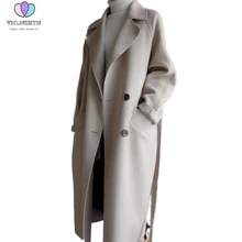 Зимняя женская одежда шерстяная куртка Бутик Мода тонкий плюс размер куртка пальто осенняя однотонная плотная шерстяная верхняя одежда
