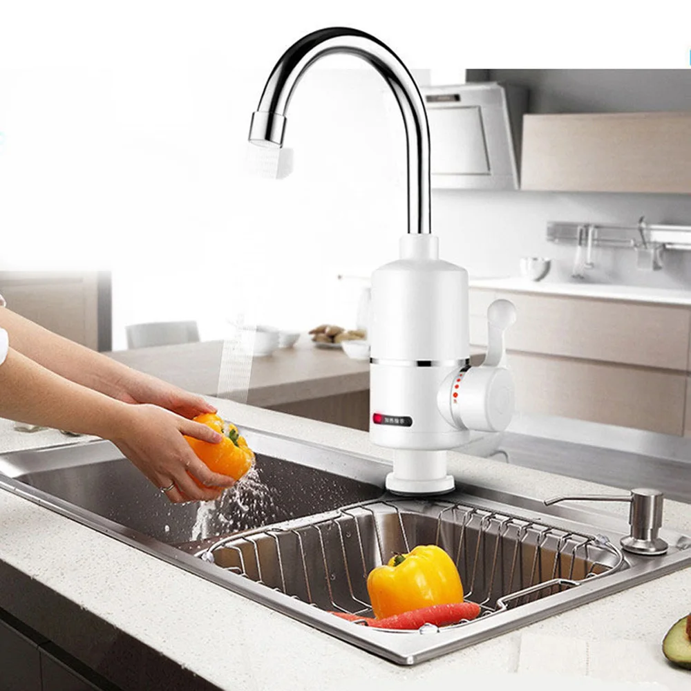

Attachment Electric Faucet 3000W 220V LED Display Kitchen Sink Silver 16Ah