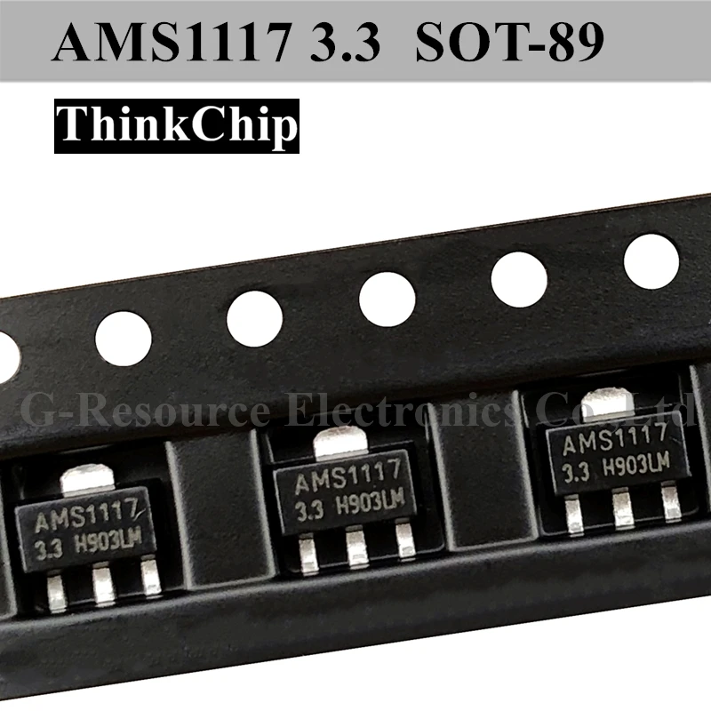 (20 штук) AMS1117-3.3V СОТ-89 Напряжение регулятор (маркировка AMS1117 3 3) Малое падение