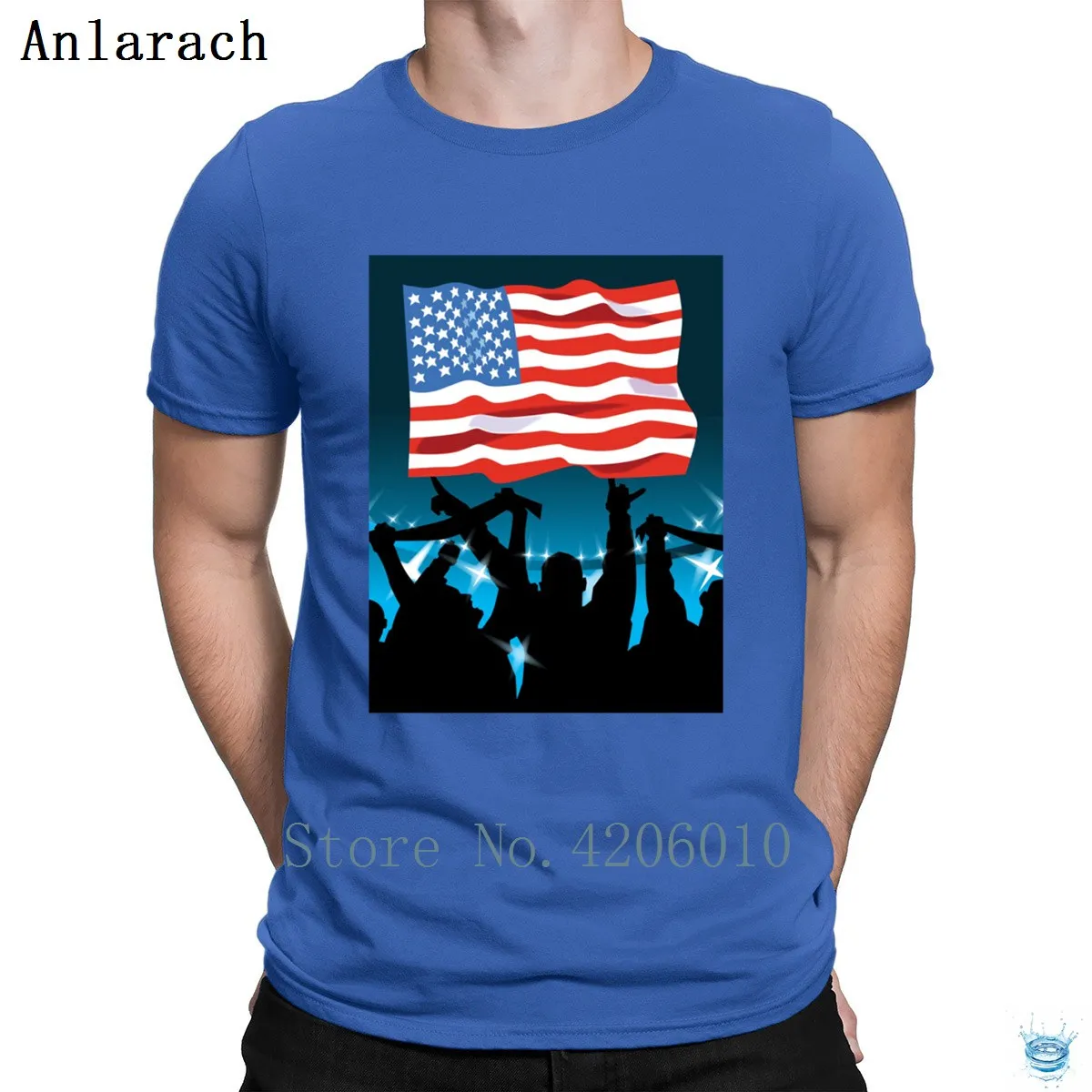 Royalblue Бог благословит американские футболки Дешевые личности письмо мужские футболки для мужчин веселый круглый воротник Лето Anlarach Аутентичные - Цвет: Royalblue