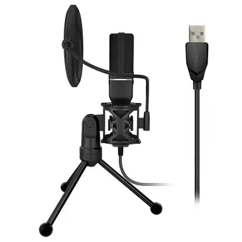 

USB Microphone W/ Stand Tripod Audio Recording For Computer PC Phone Desktop Laptop Tablet Game Recording Condenser Microphone