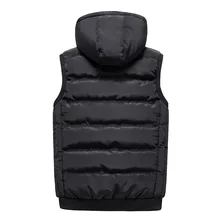 AliExpress Men Casual Vest Direct Supply Autumn And Winter Teenager Thick Hooded Cotton-padded Clothes Waistcoat Sleeveless Coat