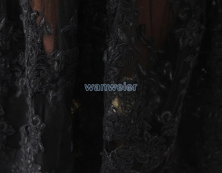 Торжественное платье vestidos vestido de noiva ручной работы с бантом на заказ сексуальное черное кружевное длинное платье подружки невесты с аппликацией