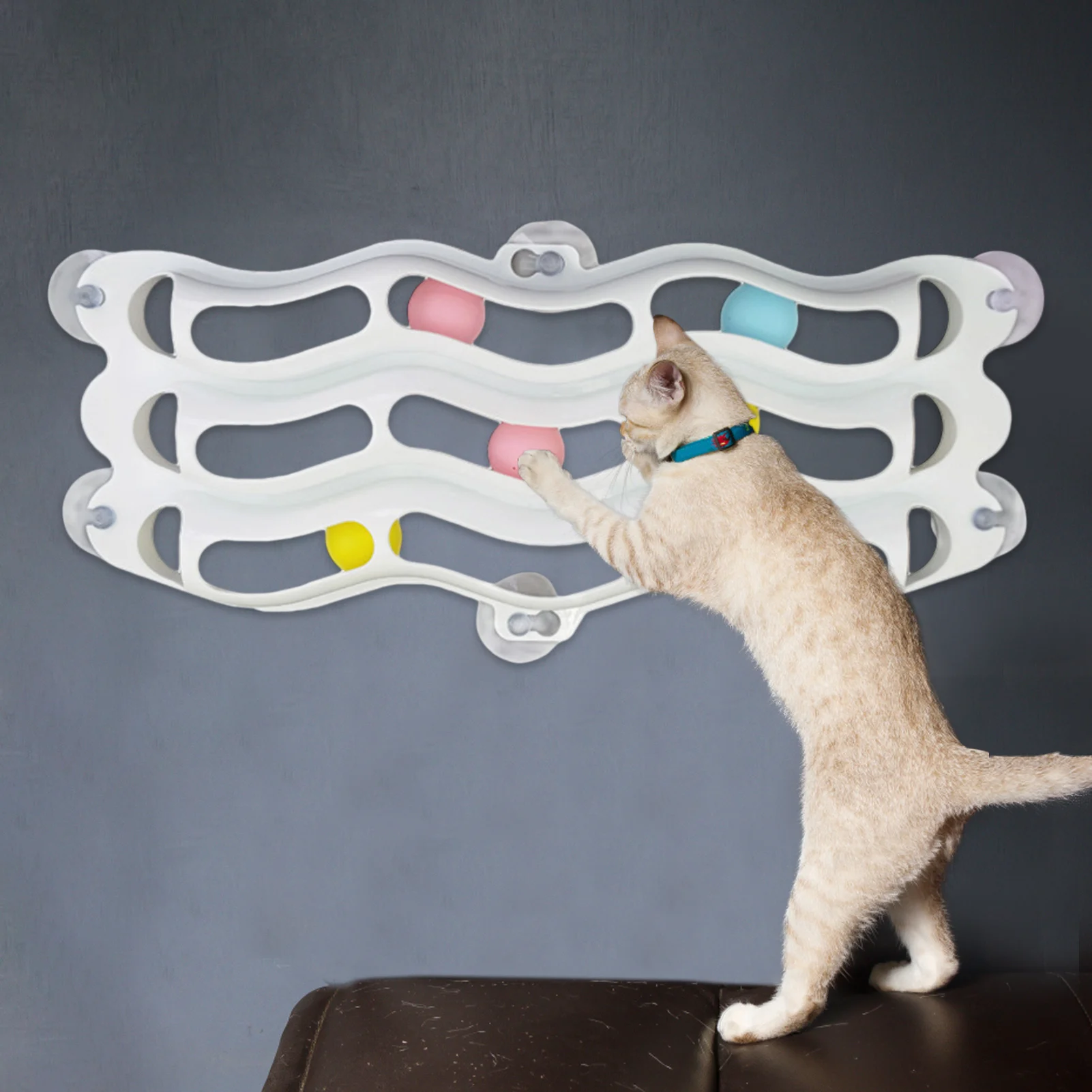 Multifunctional 3 Layers Cat Window Still Track Toy Cat Toys Funny Cat Exercise Intellectual Toy Wall Self-hey Toy pet toys