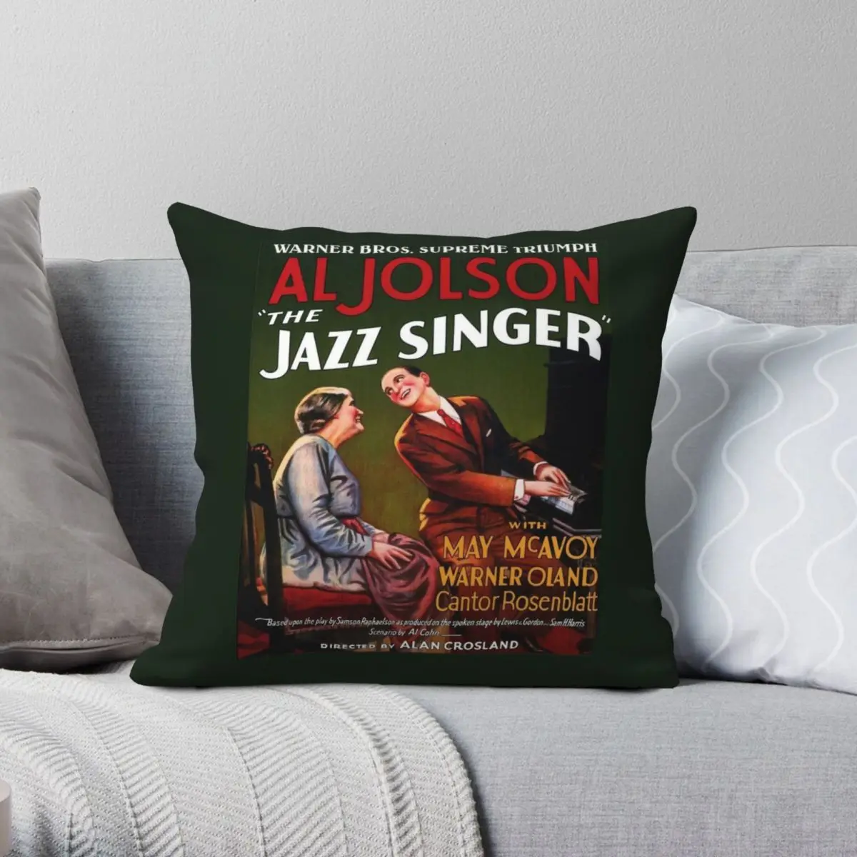 

Al Jolson The Jazz Singer Square Pillowcase Polyester Linen Velvet Pattern Zip Decor Throw Pillow Case Home Cushion Cover