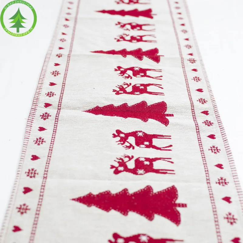 Christmas table decoration elk snow print table cloth cover flag tablecloth Christmas tree cloth tea table decoration - Цвет: The Christmas tree