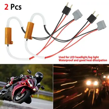 

2pcs H7 Headlight Decoder 12V 50W Error Canceler Decoder LED Headlight Fog Light Waterproof Anti Flicker Resistor Canceller