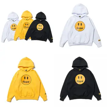 

Justin Bieber Drew Classic Smile Face Printed Women Men Hooded Hoodies Hiphop Men Cotton Drew Hoodie Pullover