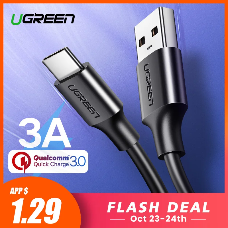 Ugreen USB tipo C para Xiaomi Redmi Note USB-C Cable para Samsung S9 rápido de carga de Cable USB-C cable de carga para teléfono