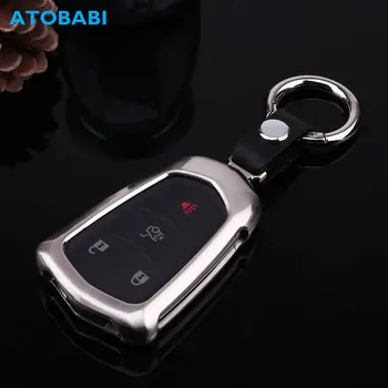 

Zinc Alloy Car Key Case For Cadillac CTS ATS 28T CTS-V Coupe SRX Escalade SRX ATSL XTS 2015 Remote Cover Keychain Protector Bag
