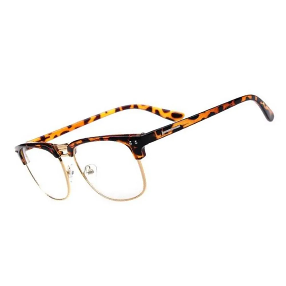 Очки с металлической половинной оправой в оправе телесного цвета Стекло es Ретро Для мужчин чтения очки с УФ-защитой Стекло без увеличения Boss глаз Стекло es оправы, опт