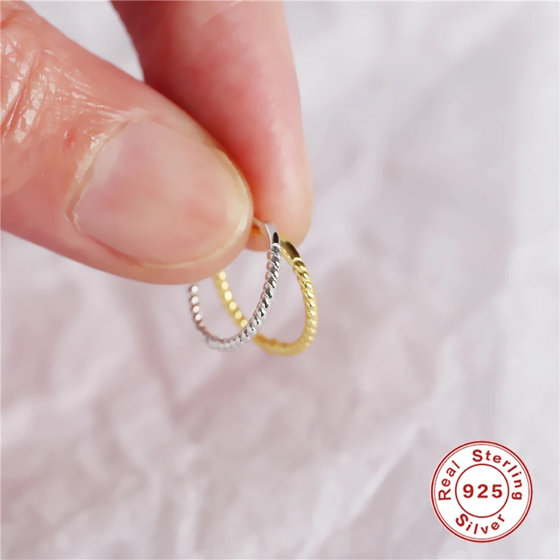 ROXI простые маленькие серьги-кольца для женщин с переплетенными линиями круг стерлингового серебра 925 Серьги сережки клипсы Huggie серьги