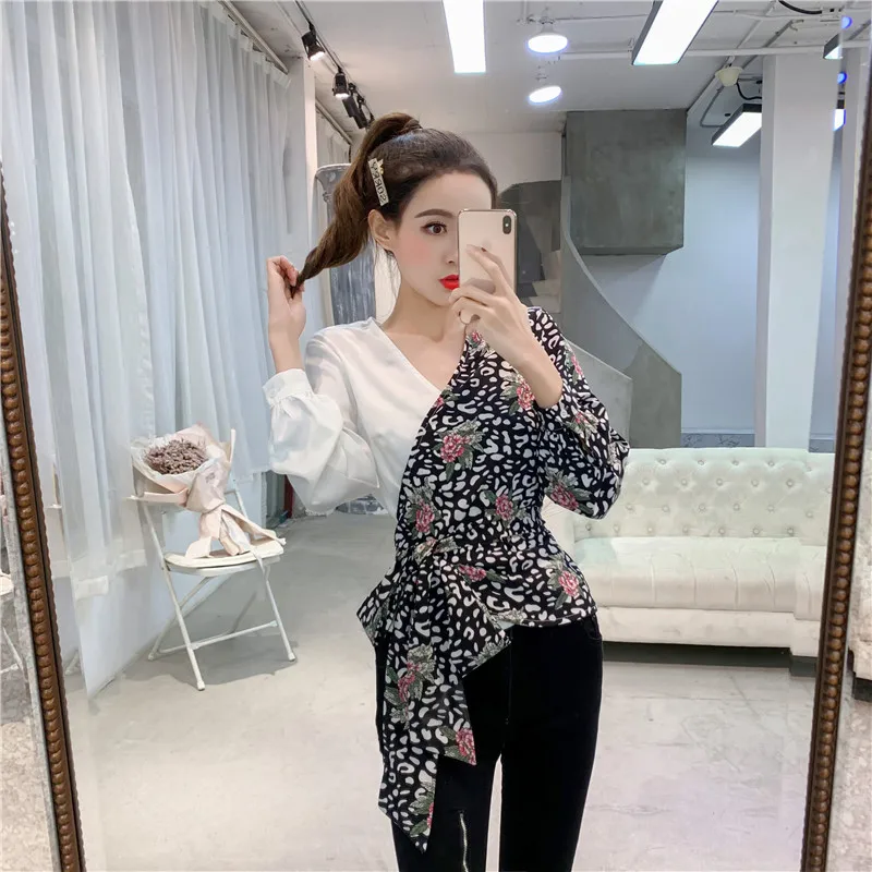 повседневные женские нестандартные блузки белые топы Блуза с галстуком бабочкой