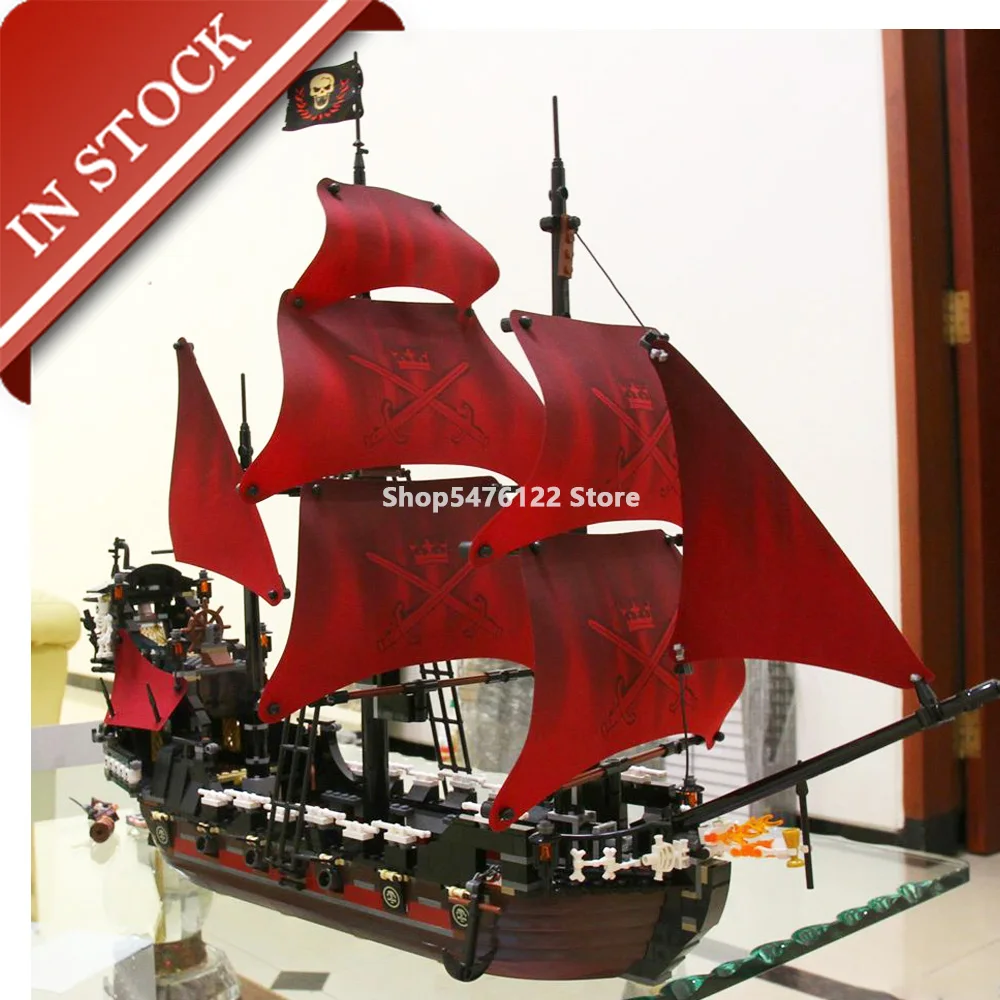 

Pirate Ship Series Queen Anne's Revenge In Stock Building Block 1000+Pcs Bricks Gift Kit Ideas Caribbean Movie 39008 sy1199