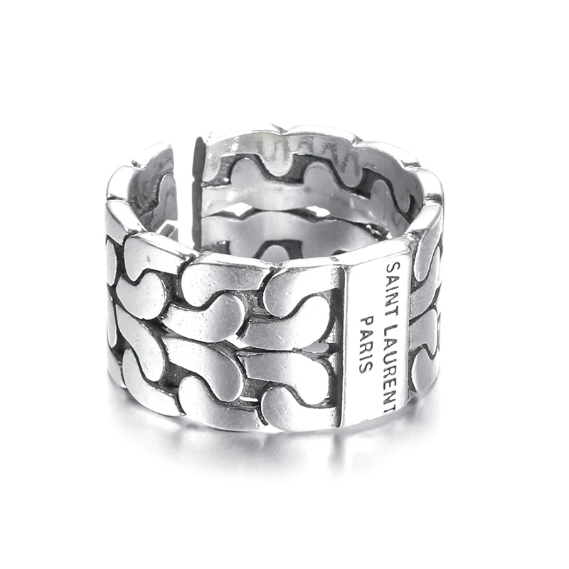 Najtaniej Kinel S925 srebro pierścionek biżuteria gorąca sprzedaż osobowość fala otwarcie szeroki i wąski pierścionek moda moda popularne proste smoo