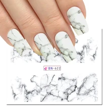 1pc Marble Series Nail Art Sticker Water Transfer Decal White Black Gradient Full Wraps Charm Nail Art Manicure Tips LABN613-624