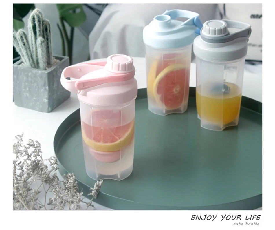 Creative Shake Bottle Plastic Sports Bottles Protein Powder Mixing Outdoor Water Bottle Bpa Free Shaker Bottle 500Ml 19 Creative Shake Bottle Plastic Sports Bottles Protein Powder Mixing Outdoor Water Bottle Bpa Free Shaker Bottle 500Ml