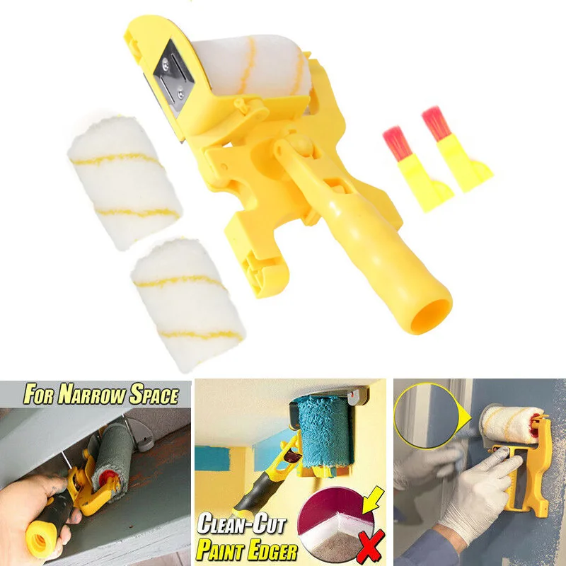 

Hot XD-6Pcs Paint Edger Roller Brush Tools Portable Clean-Cut Brush for Home Wall Ceilings