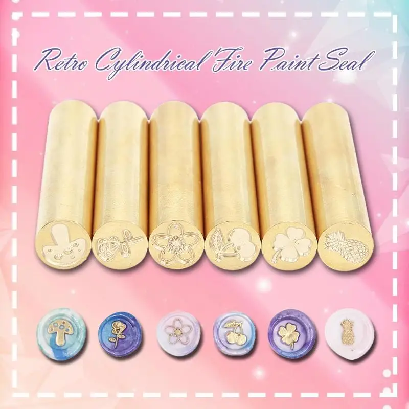 

Cylindrical Sealing Wax Brass Vintage Envelope Sealed Stamp Household Accessory Applicable Wine Packaging Anti-counterfeiting