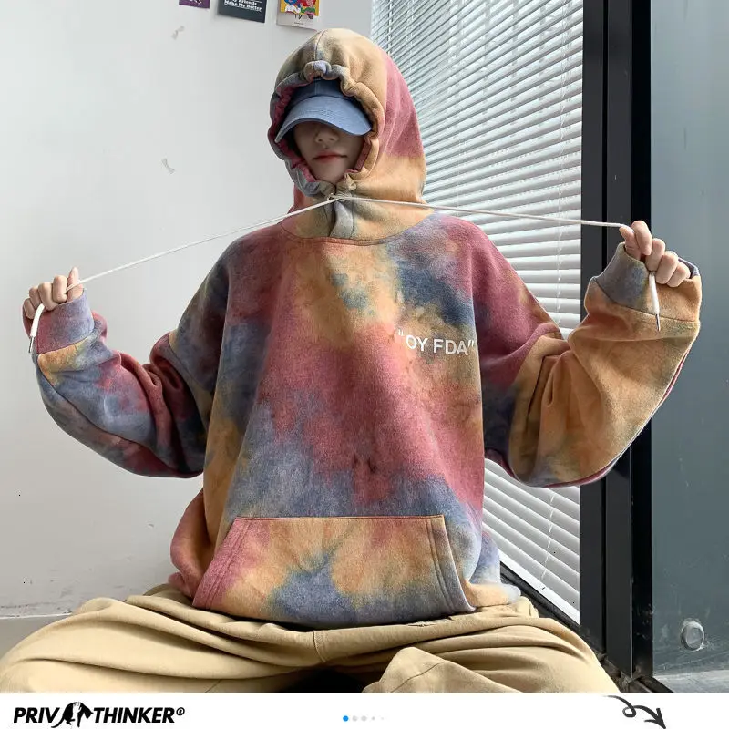 Privathinker New Fashion Tie-dyed Men Hoodies 2020 Autumn Fashion Men's Hooded Sweatshirts Man Korean Hip Hop Casual Pullovers Privathinker New Fashion Tie-dyed Men Hoodies 2020 Autumn Fashion Men's Hooded Sweatshirts Man Korean Hip Hop Casual Pullovers