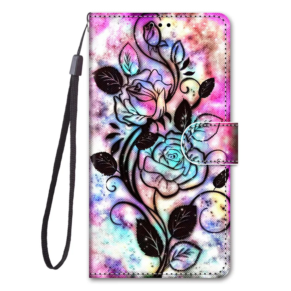 Lion Cat Butterfly Painted Flip Leather Phone Case For Huawei Honor 8 9 10 Lite Mate 20 Lite Wallet Card Holder Stand Book Cover phone dry bag