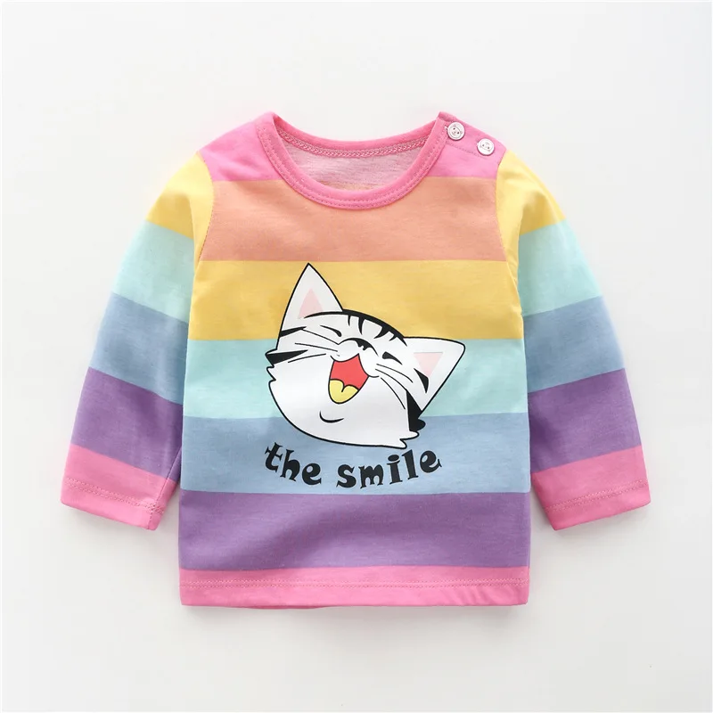 Autumn New Baby's T-shirts For Girls Boys New Long Sleeve Kids T-shirts Cartoon Printed Tops Tees Casual Blouse Spring