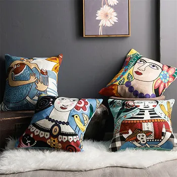 

45x45cm mythology figure Sofa Pillowcase Pink Cushion Cover Throw Pillow Case Home Sofa Bed Chair Decoration 17.72x 17.72inch