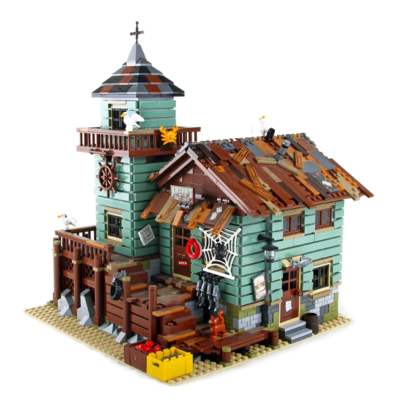 

Fishing Store 21310 Creator Street Series Compatible Legoings Mini City Building Blocks DIY Bricks Boys Toys For Birthday Gifts