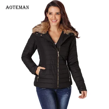 

Winter Spring Coat Women 2020 Casual Faux Fur Collar Hoodies Jackets Female Fashion Solid Thick Warm Outwear Slim Zipper Parkas