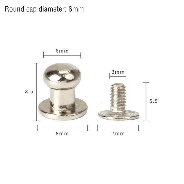 Silver Monk Head 6mm 20-50 комплектов ручка из металлического сплава винтовые заклепки-шпильки поделки своими руками кожаный ремень ремешок для часов круглая голова монаха заклепки Шипы Декор пряжки для ногтей - Цвет: Silver Monk Head 6mm