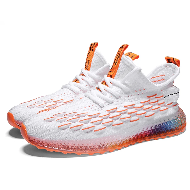 Мужские кроссовки Flyknit; кроссовки для бега; мужская повседневная обувь; мужские кроссовки; прогулочная обувь; Мужская Уличная обувь; Tenis Masculino Adulto - Цвет: Красный