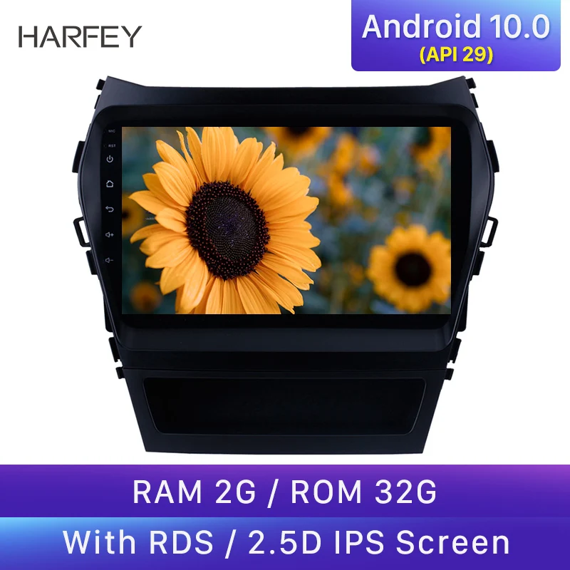 Harfey 2Din Car GPS Multimedia Player Auto Radio for 2013 2014 2015 2016 2017 Hyundai IX45 SantaFe 9&quot Android 10.0 Head Unit |