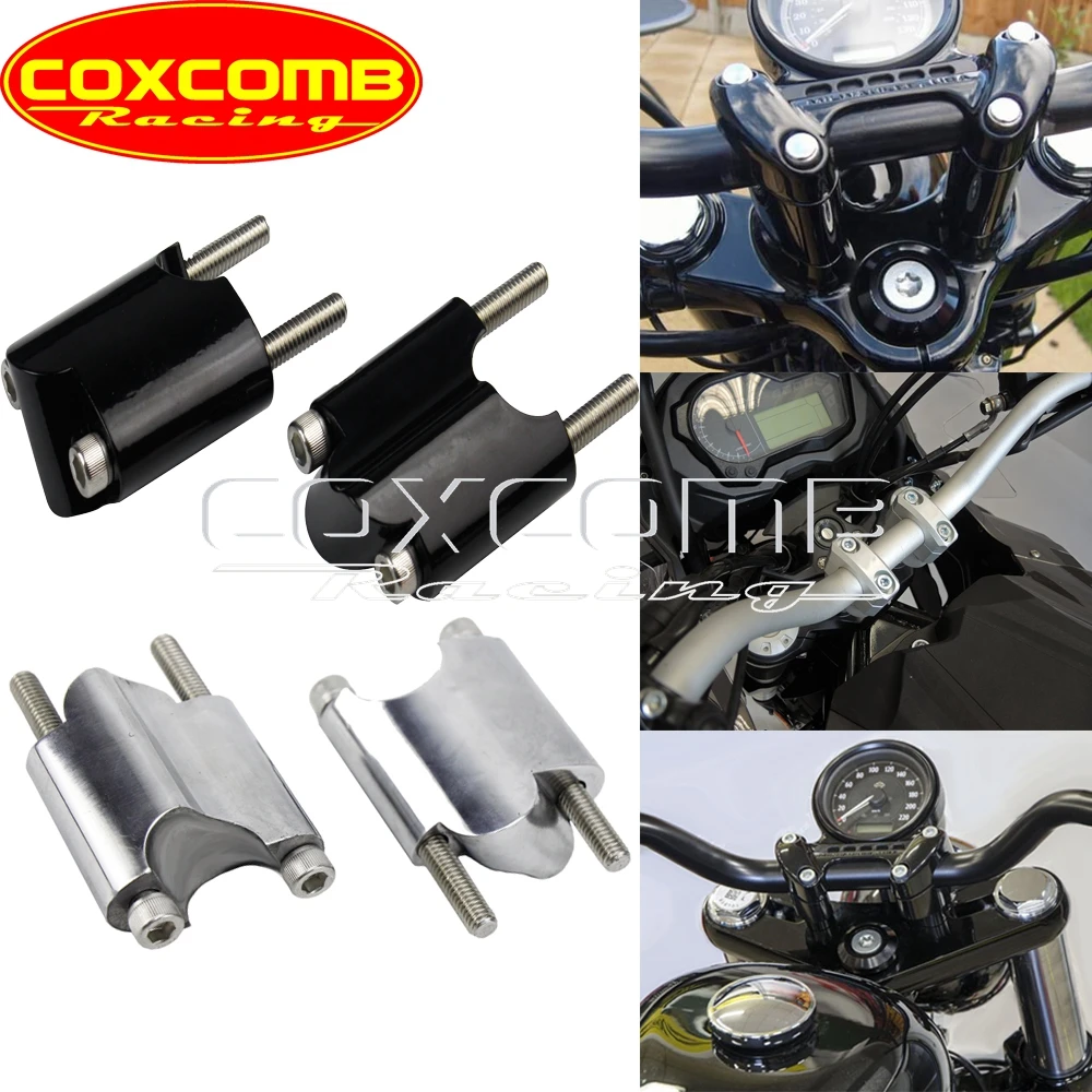 Cnc Alluminio 2 "Riser Manubrio Riser 1" Manubrio Riser Mount Extension Block Kit Per Harley Sportster Xl1200X Xl 1200 48 2010 +