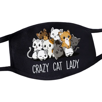 

Anti Dust Masks Unisex Reusable Washable Face Mask Funny Graphic Mask Kawaii Cat Print Protective Mask Fashion Cartoon Windproof