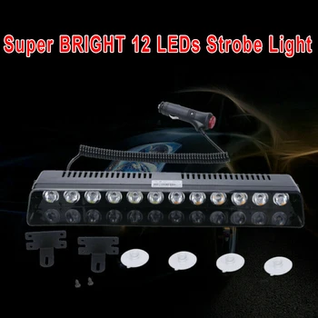 

Car Trucks LED Strobe Light DC 12V Flashing Dash Flashing Warning 12W Lamp Bulb