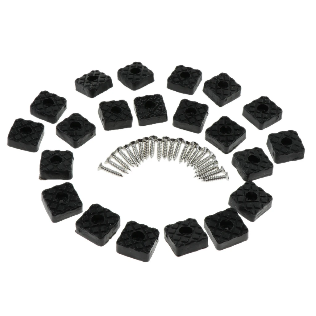 20pcs Anti-slip Table Leg Pad Furniture Risers Lifts Chair Stool Rubber Bumper Feet 22x22x9mm