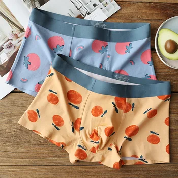 

New Personalized Printing Underwear Men's Modal Cotton One Piece Seamless Men's Underwear Mid-waist Boxer Shorts Bokserki Meskie