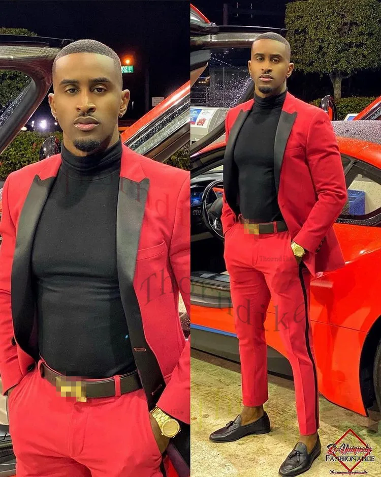 Thorndike Single Breasted Wedding Suit Prom Men Suit Groom Tuxedo Man Blazer Latest Design Costume Homme Men's 2 Pcs T1336