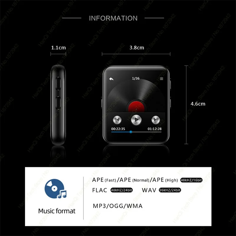 Клип MP3-плеер с Bluetooth BENJIE портативный музыкальный плеер HiFi металлический аудио плеер с fm-радио, запись голоса
