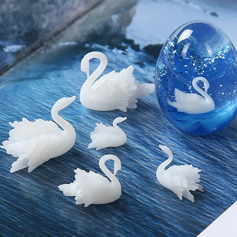 Мини 3D стерео Лебедь ручной DIY Кристалл эпоксидной аксессуары наполнитель материал творческие ремесла ювелирных изделий наполнитель