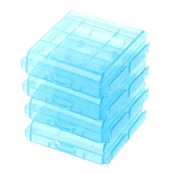 

Pack of 4 PCS AA / AAA Battery Storage Hard Case Box-Blue